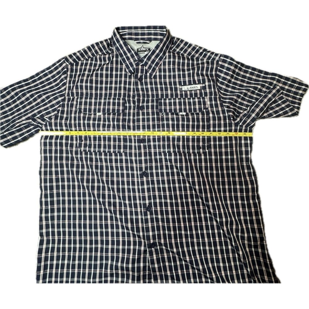Habit Mens XL Solar UV Protection Short Sleeve Fishing Shirt Vented Outdoor - Picture 5 of 12